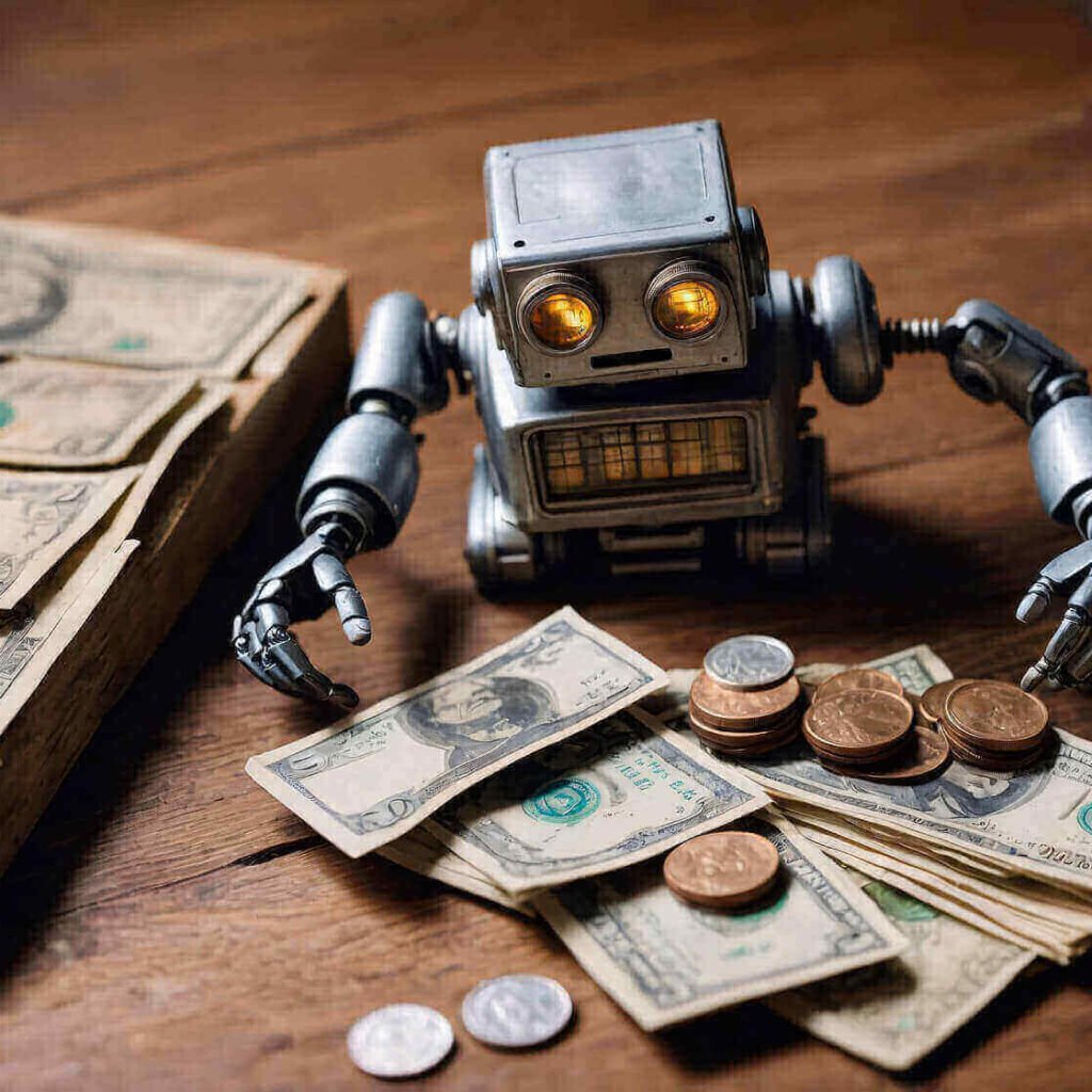 Robot tocando dinero en Reus